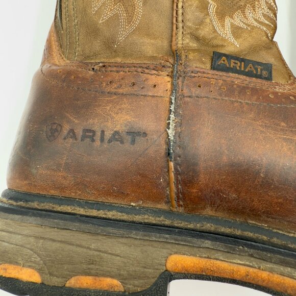 Men’s Ariat Workhog Pull-On Cowboy Boots Style #10001188 11EE Roper Toe Workwear - Picture 8 of 16